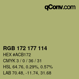 Color code: RGB 172 177 114 | qconv.com