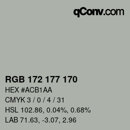 颜色代码: RGB 172 177 170 | qconv.com