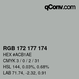 Color code: RGB 172 177 174 | qconv.com