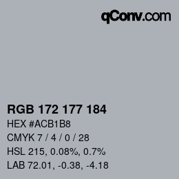 Code couleur: RGB 172 177 184 | qconv.com