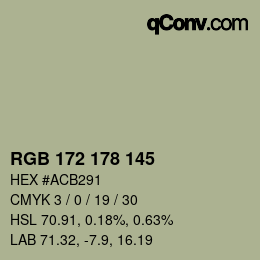 Farbcode: RGB 172 178 145 | qconv.com