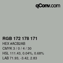 Color code: RGB 172 178 171 | qconv.com