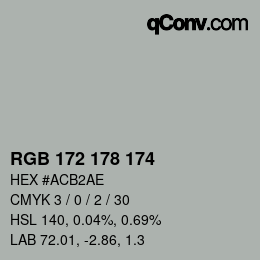 Color code: RGB 172 178 174 | qconv.com