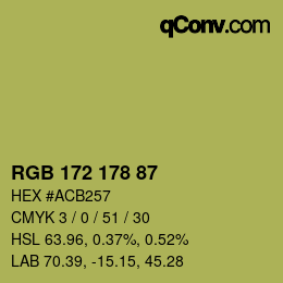 Farbcode: RGB 172 178 87 | qconv.com