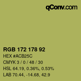 颜色代码: RGB 172 178 92 | qconv.com