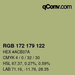 颜色代码: RGB 172 179 122 | qconv.com