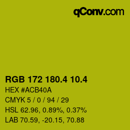 カラーコード: RGB 172 180.4 10.4 | qconv.com