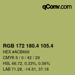 カラーコード: RGB 172 180.4 105.4 | qconv.com