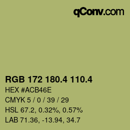 カラーコード: RGB 172 180.4 110.4 | qconv.com