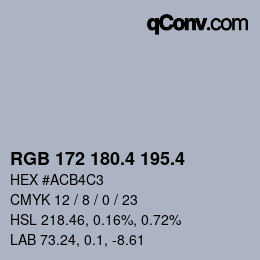 カラーコード: RGB 172 180.4 195.4 | qconv.com