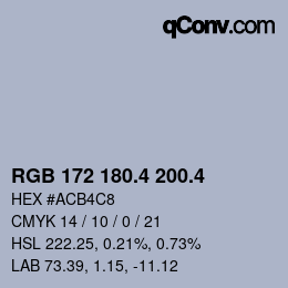 カラーコード: RGB 172 180.4 200.4 | qconv.com