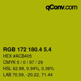 カラーコード: RGB 172 180.4 5.4 | qconv.com