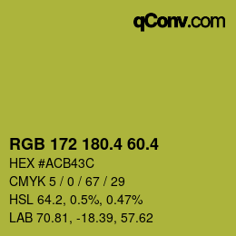 カラーコード: RGB 172 180.4 60.4 | qconv.com