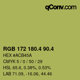 カラーコード: RGB 172 180.4 90.4 | qconv.com
