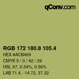 カラーコード: RGB 172 180.8 105.4 | qconv.com