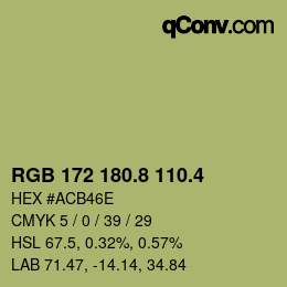 カラーコード: RGB 172 180.8 110.4 | qconv.com