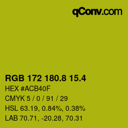 カラーコード: RGB 172 180.8 15.4 | qconv.com