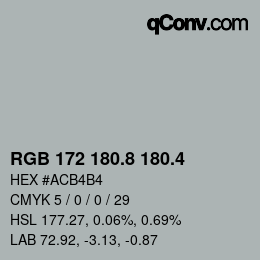 カラーコード: RGB 172 180.8 180.4 | qconv.com