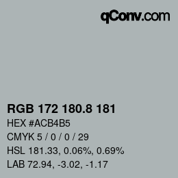 カラーコード: RGB 172 180.8 181 | qconv.com