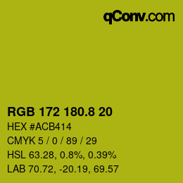 カラーコード: RGB 172 180.8 20 | qconv.com