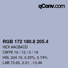 カラーコード: RGB 172 180.8 205.4 | qconv.com