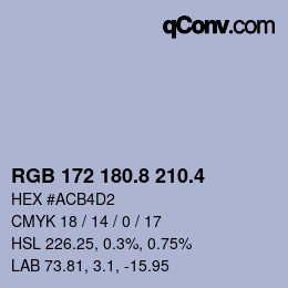 カラーコード: RGB 172 180.8 210.4 | qconv.com