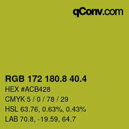 カラーコード: RGB 172 180.8 40.4 | qconv.com