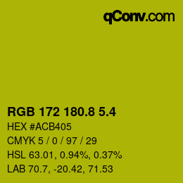 カラーコード: RGB 172 180.8 5.4 | qconv.com