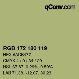 Farbcode: RGB 172 180 119 | qconv.com
