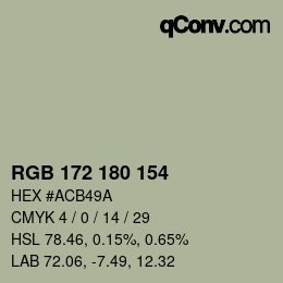 Color code: RGB 172 180 154 | qconv.com