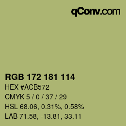 Color code: RGB 172 181 114 | qconv.com