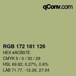 Color code: RGB 172 181 126 | qconv.com