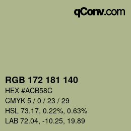 Color code: RGB 172 181 140 | qconv.com