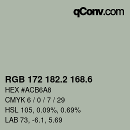 カラーコード: RGB 172 182.2 168.6 | qconv.com