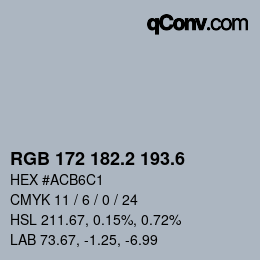 カラーコード: RGB 172 182.2 193.6 | qconv.com