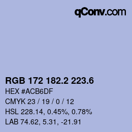 カラーコード: RGB 172 182.2 223.6 | qconv.com