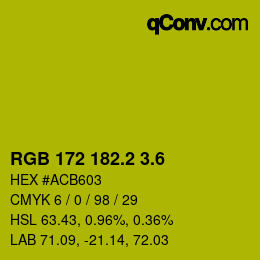 カラーコード: RGB 172 182.2 3.6 | qconv.com