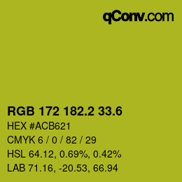 カラーコード: RGB 172 182.2 33.6 | qconv.com