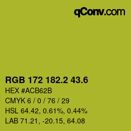 カラーコード: RGB 172 182.2 43.6 | qconv.com