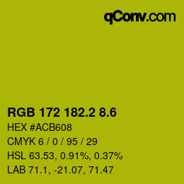 カラーコード: RGB 172 182.2 8.6 | qconv.com