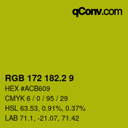 カラーコード: RGB 172 182.2 9 | qconv.com