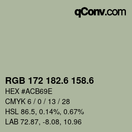 カラーコード: RGB 172 182.6 158.6 | qconv.com