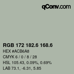 カラーコード: RGB 172 182.6 168.6 | qconv.com