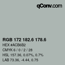 カラーコード: RGB 172 182.6 178.6 | qconv.com