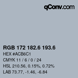 カラーコード: RGB 172 182.6 193.6 | qconv.com