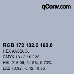 カラーコード: RGB 172 182.6 198.6 | qconv.com