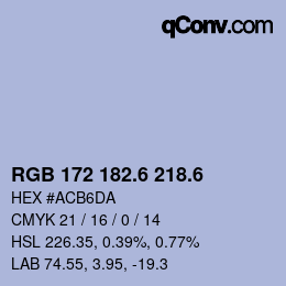 カラーコード: RGB 172 182.6 218.6 | qconv.com