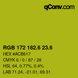 カラーコード: RGB 172 182.6 23.6 | qconv.com