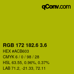カラーコード: RGB 172 182.6 3.6 | qconv.com