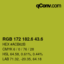 カラーコード: RGB 172 182.6 43.6 | qconv.com